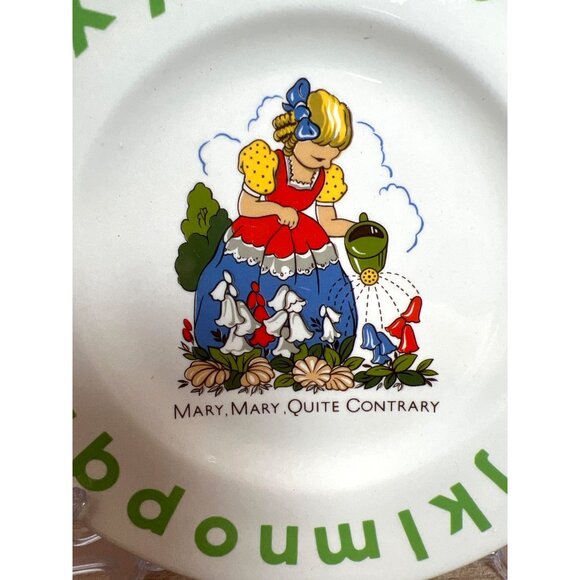 Vintage Wood & Sons Mary Mary Quite Contrary Nursery Rhyme Childs Plate England - Picture 2 of 3
